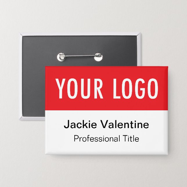 Name des Roten Pinback-Button-Abzeichens mit benut Button (Vorderseite/Rückseite)