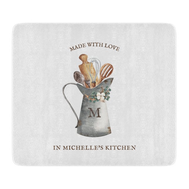 Name des rustikalen Bauernhauses Schneidebrett (Vorderseite)