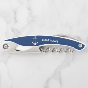 Name des Schiffes Anchor Blue Corkschraube Kellnermesser