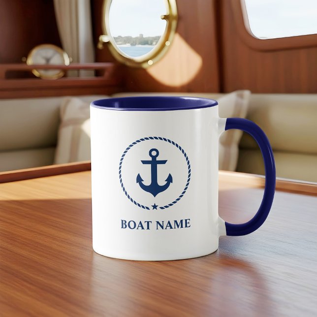 Name des Schiffes Anchor Rope Blue Tasse (Customize to change text size or text style.)
