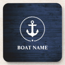 Name des Schiffes Anchor Rope Blue Wood