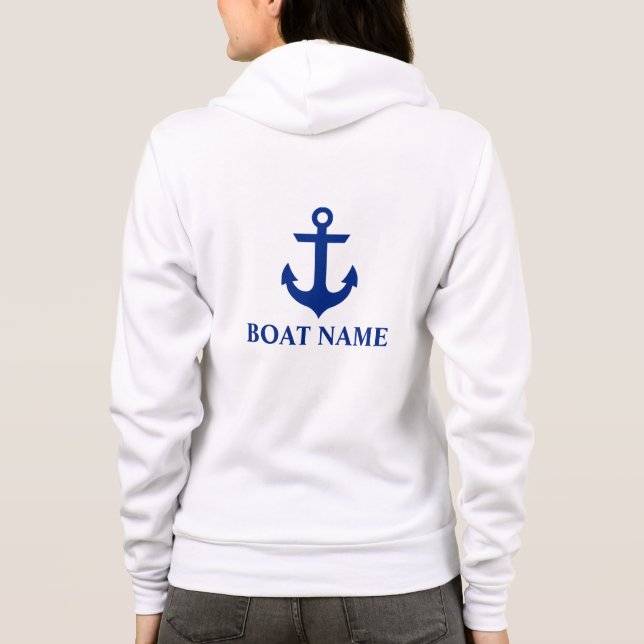 Name des Schiffes Anchor White W Hoodie (Rückseite)