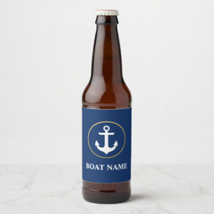 Name des Schiffes Anker Blue Gold Bierflaschenetikett