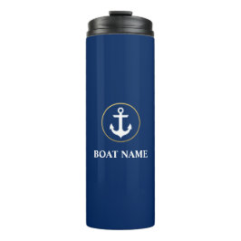 Name des Schiffes Anker Blue Gold Thermosbecher