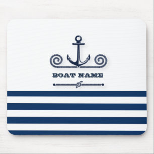 Name des Schiffes, Anker, Seil, Blaue Streifen der Mousepad