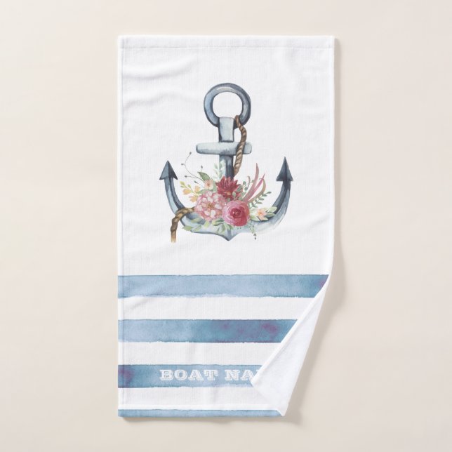 Name des Schiffes, AnkerBlume Badhandtuch Set (Handtuch)