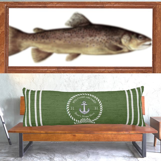 Name des Schiffes Ankerseil Aquamarin Blue Willkom Seitenschläferkissen (Von Creator hochgeladen)