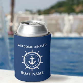 Name des Schiffes Ankerseil Helm Willkommen an Bor Dosenkühler
