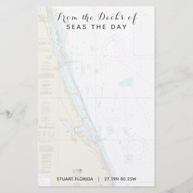 Name des Schiffes aus den Decks des Stuart FL Naut Briefpapier (Vorderseite)