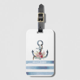 Name des Schiffes, Blume des Ankerbetts Streifen Gepäckanhänger