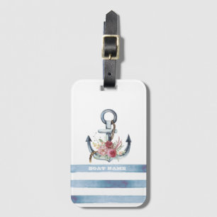 Name des Schiffes, Blume des Ankerbetts Streifen Gepäckanhänger
