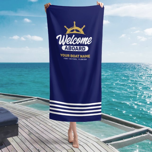 Name des Schiffes "Custom Navy Blue & Gold" - Will Strandtuch (Von Creator hochgeladen)