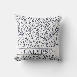 Name des Schiffes. Meeresalgen. Marineblau. Kissen