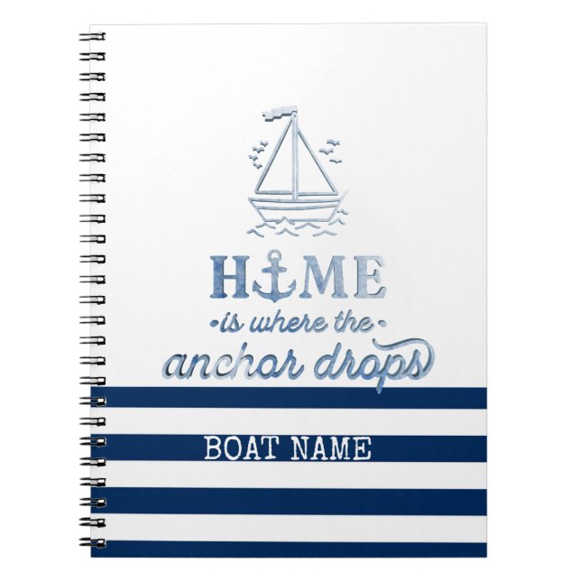 Name des Schiffes,Name des Anchor Sea Marine blau  Notizblock (Vorderseite)