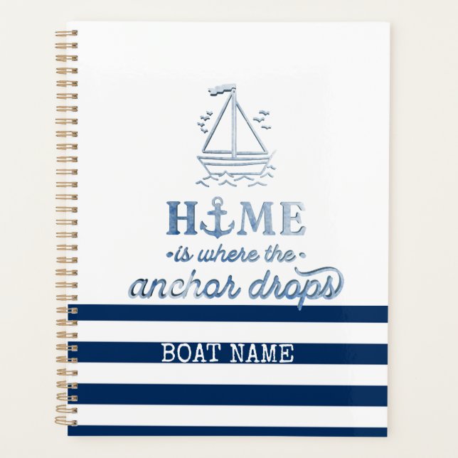 Name des Schiffes,Name des Anchor Sea Marine blau  Planer (Vorderseite)