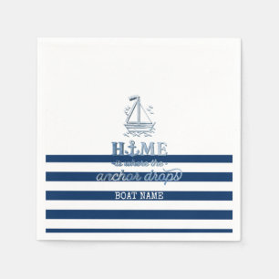 Name des Schiffes,Name des Anchor Sea Marine blau Serviette