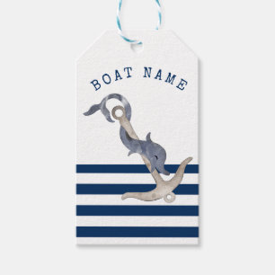 Name des Schiffes, Name des Anchors Delphin Navy B Geschenkanhänger