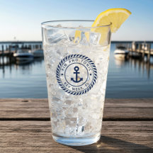 Name des Schiffes Nautic Navy Blue Anchor