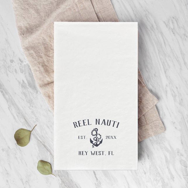 Name des Schiffes Nautic Navy Blue Rustic Anchor Serviette (Von Creator hochgeladen)