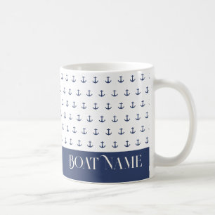 Name des Schiffes Nautical Anchor Coastal Blue Kaffeetasse
