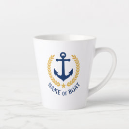 Name des Schiffes Nautical Anchor Gold Laurel Star Milchtasse