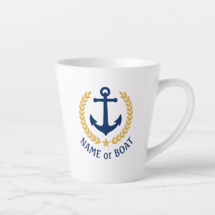 Name des Schiffes Nautical Anchor Gold Laurel Star Milchtasse