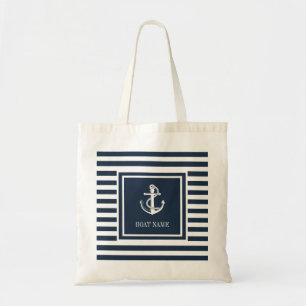Name des Schiffes Nautical Anchor Rope Navy Blau S Tragetasche