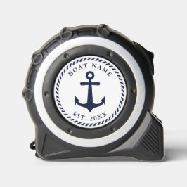 Name des Schiffes Nautical White Navy Blue Anchor  Maßband