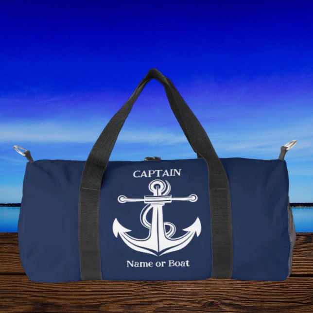 Name des Schiffes Navy Blue Captain Anchor Nautica Duffle Bag (Von Creator hochgeladen)
