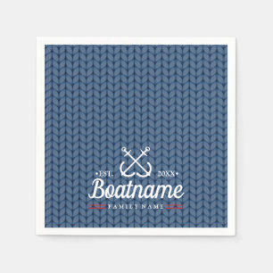 Name des Schiffes Navy Blue Nautical Personalisier Serviette