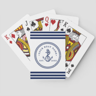 Name des Schiffes Navy Blue & White Spielkarten