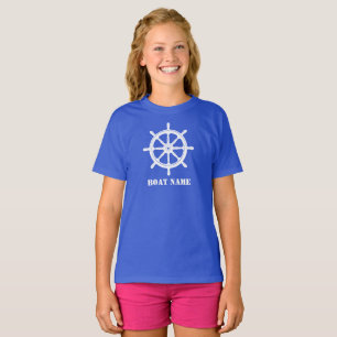 Name des Schiffes oder Name des Schiffes Helm Whee T-Shirt