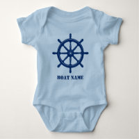 Name des Schiffes oder Name Helm Wheel Navy Blue