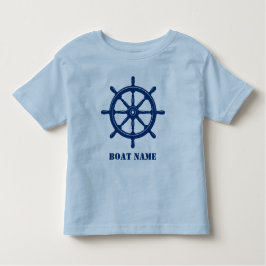 Name des Schiffes oder Name Helm Wheel Navy & Blue Kleinkind T-shirt