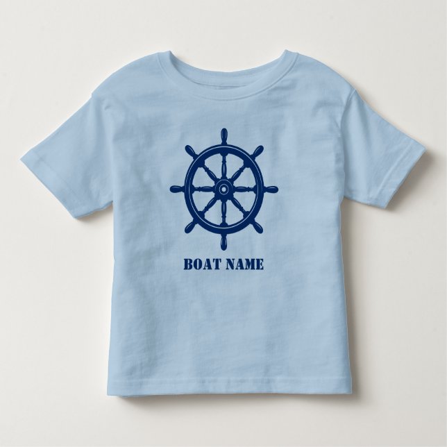 Name des Schiffes oder Name Helm Wheel Navy & Blue Kleinkind T-shirt (Vorderseite)
