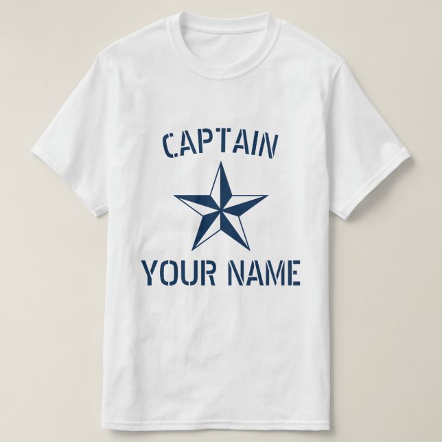 Name des Schiffskapitäns der Nautic-Sternenflotte T-Shirt (Design vorne)