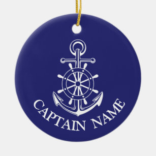 Name des Schiffskapitäns Marine Seemann Hintern Keramik Ornament