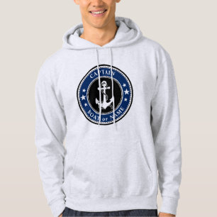Name des Schiffskapitäns oder Blue Grey Hoodie
