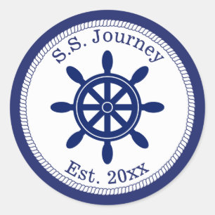 Name des Schiffskapitäns Runder Aufkleber