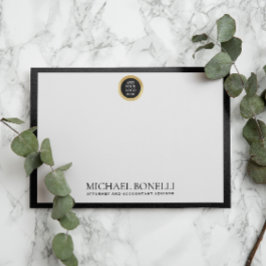 Name des Schwarz-Grau-Leder-Gold-Square-Logos Mitteilungskarte