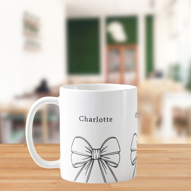 Name des Schwarz-weißen Bogen-Skripts Kaffeetasse (Von Creator hochgeladen)