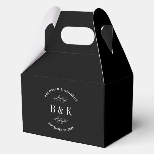 Name des Schwarz-weißen botanischen Monogrammes Geschenkschachtel