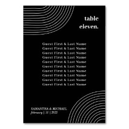 Name des Schwarz-weißen Gästebuchs Simple Geometri Tischnummer