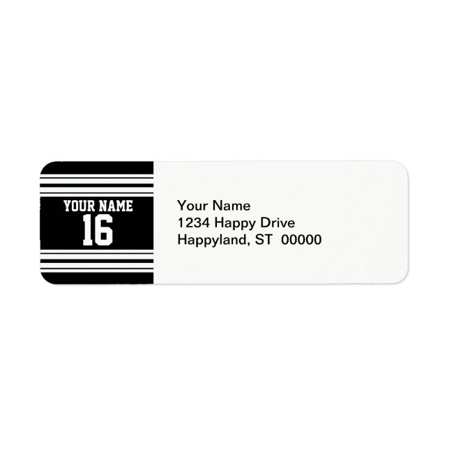 Name des Schwarz-weißen Teams Jersey (Vorne)