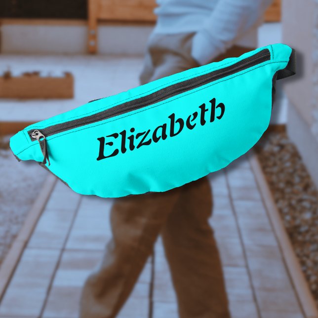 Name des Schwarzen Eleganten | Neon Cyan Stylish Bauchtasche (Von Creator hochgeladen)