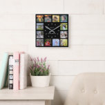 Name des schwarzen Fotos der modernen schwarzen Fa Quadratische Wanduhr<br><div class="desc">Moderne Schwarz-Foto-Collage-Uhr. Fügen Sie Ihre eigenen persönlichen Fotos und Namen hinzu,  um die Uhr zu personalisieren und Sie werden eine sehr persönliche und einzigartige Uhr erstellen.</div>