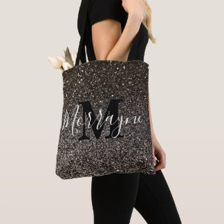Name des schwarzen Glitzer Sparkle Glam Chic Monog