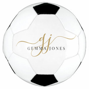Name des Schwarzen Gold Monogram-Skriptnamens Fußball