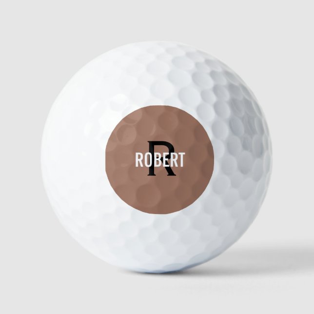 Name des schwarzen Monogramms Golfball (Vorderseite)