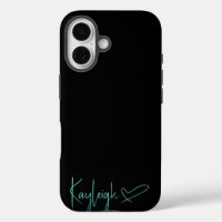 Name des schwarzen und Mini-Skripts mit Heart Phon